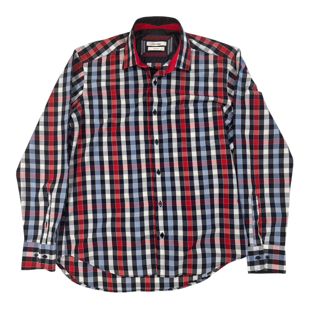 Cartier Men’s Plaid Button-Up Shirt - Size M (39/40)